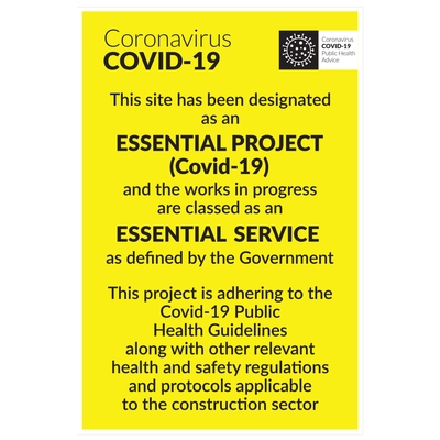 COVID-19 Essential Project Sign COVID-19 Essential Project Sign
